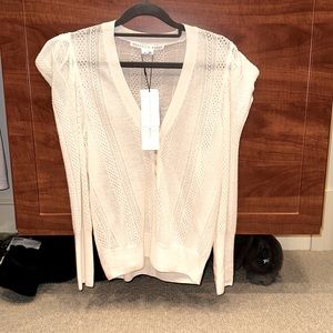 Veronica Beard new with tags Kirka Henley Pullover size Small Ivory orig $350
